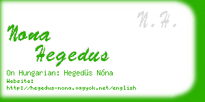 nona hegedus business card